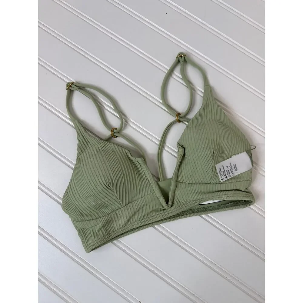 NWT L Space Bathing Suit Top - Siren V-Neck Ribbed & Jess Swim Surf Bundle Sz XS